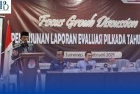 Ketua KPU Sumenep, Nurussyamsi, bersama sejumlah stakeholder menghadiri Focus Group Discussion (FGD) Evaluasi Pilkada 2024 di Hotel El Malik, Sumenep, Selasa (25/2/2025).