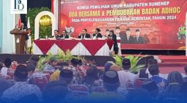 Suasana Gedung KORPRI Sumenep saat KPU Kabupaten Sumenep menggelar doa bersama dan pembubaran badan ad hoc Pilkada Serentak 2024.