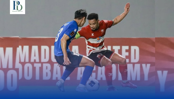 Aksi brilian Lulinha saat membawa Madura United mengalahkan Tainan City FC di perempat final AFC Challenge League, Kamis (13/3/2025).